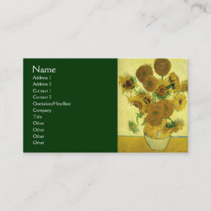 Cartão De Visita Vida Estática - Vase com 15 Girassóis por van Gogh