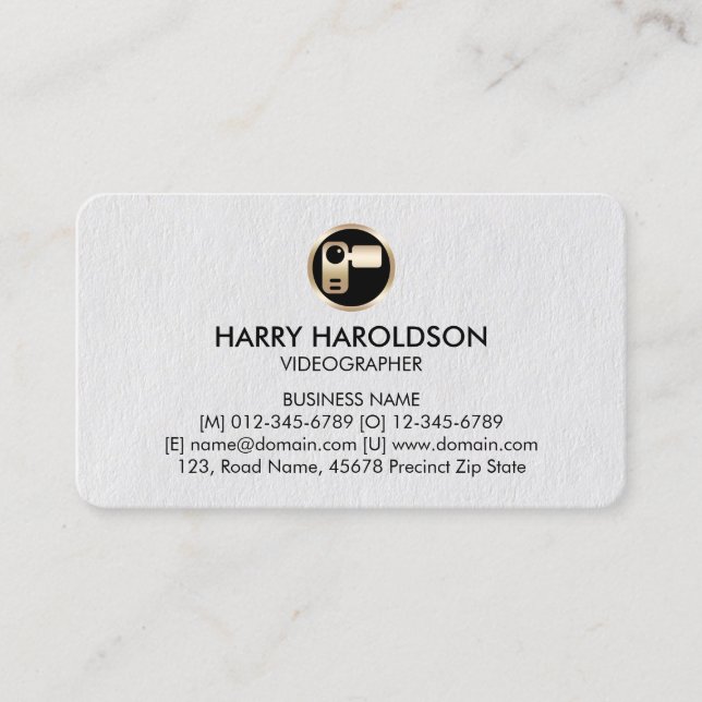 Cartão De Visita Video Camera Icon Videographer (Frente)