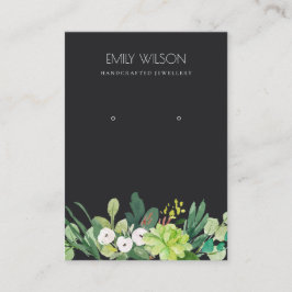 CARTÃO DE VISITA VÍDEO DA FAUNA VERDE NEGRA SUCCULENTA PESSOAS OCUL