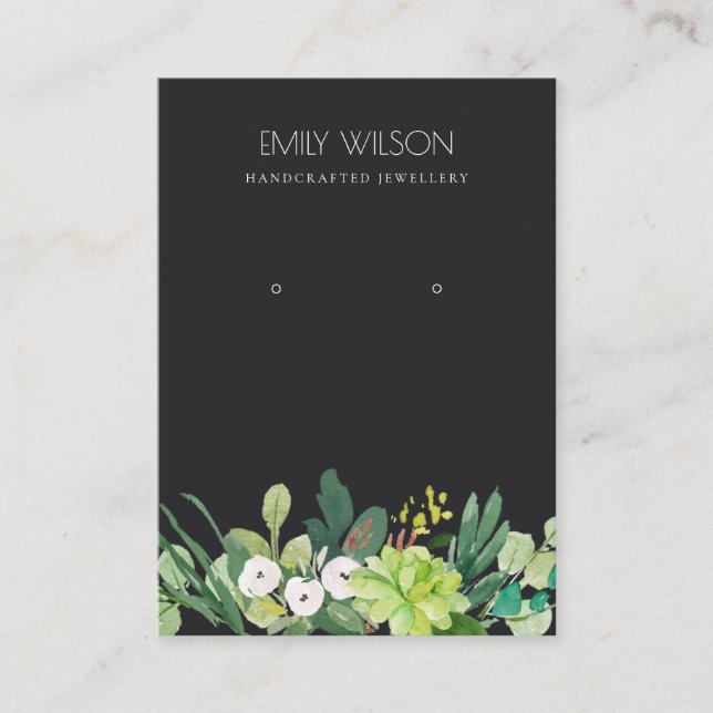 CARTÃO DE VISITA VÍDEO DA FAUNA VERDE NEGRA SUCCULENTA PESSOAS OCUL (Frente)