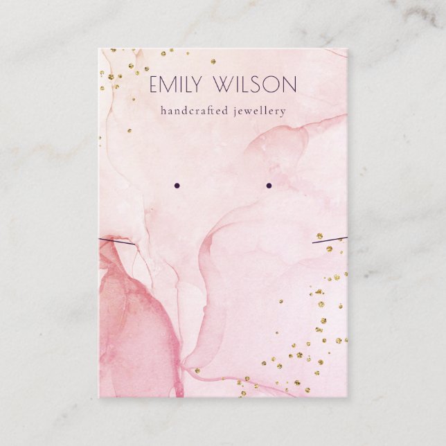 Cartão De Visita Vídeo de Colar de Colar de Aquarela Púrpura rosa (Frente)