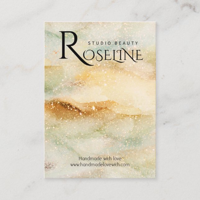 Cartão De Visita Vídeo de joia azul dourada dourada (Frente)