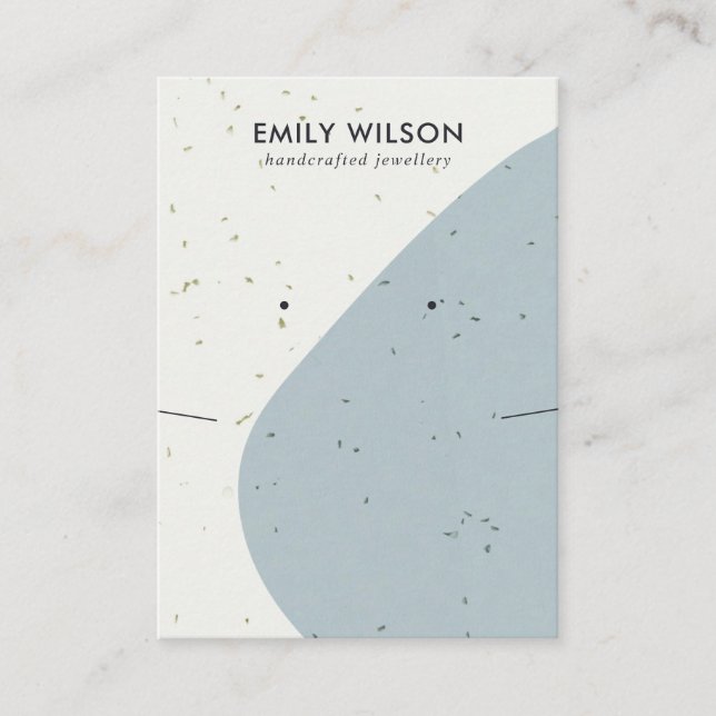 CARTÃO DE VISITA VÍDEO DE OCULTAÇÃO DA CINZA AZUL CERAMIC NECKLACE (Frente)