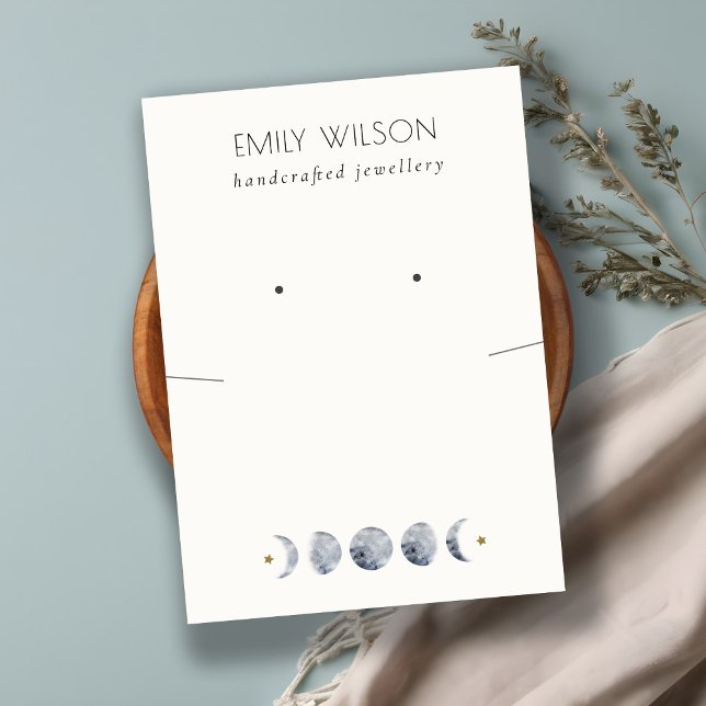 Cartão De Visita Vídeo do Colar Celestial da Moon Aquarela (Criador carregado)