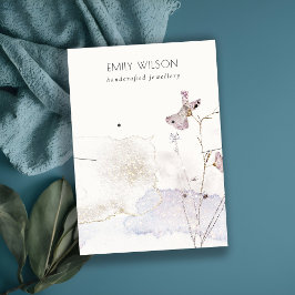 Cartão De Visita Vídeo do Colar das Flores Pressionadas com Glitter