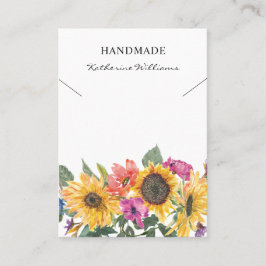 Cartão De Visita Vídeo do Colar de Aquarela | Floral de girassol