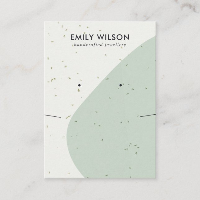 Cartão De Visita Vídeo do Colar de Ondas Verdes Claras Cerâmicas (Frente)