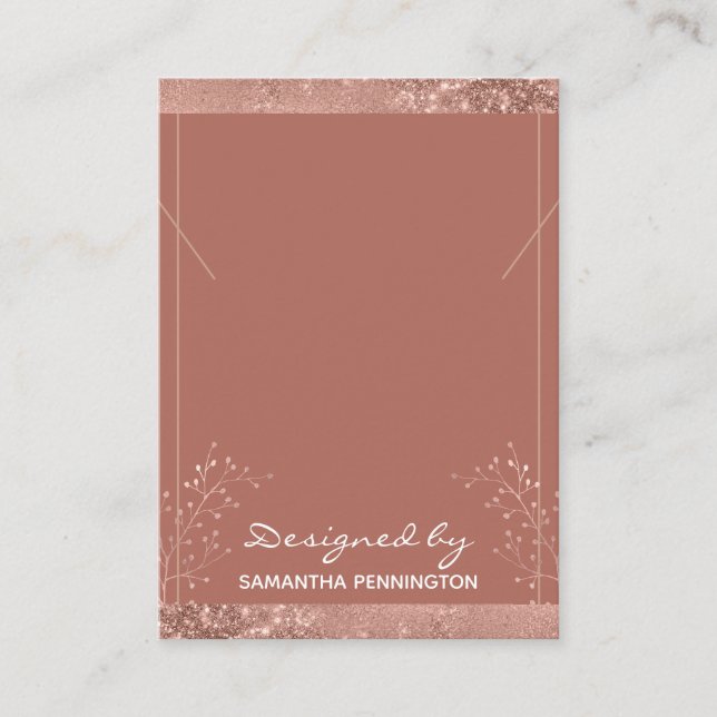 Cartão De Visita Vídeo do colar Rosa Dourado Floral (Frente)