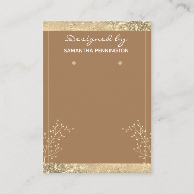 Cartão De Visita Vídeo Dourado Floral (Frente)