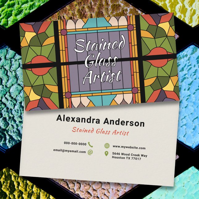 Cartão De Visita Vidro Arte Contida (Stained Glass Art Business Card)