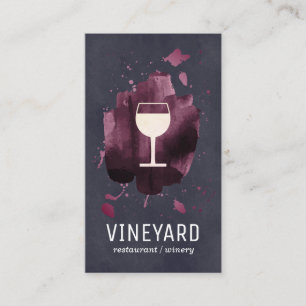 Cartão De Visita Vidro de vinho expressivo sofisticado