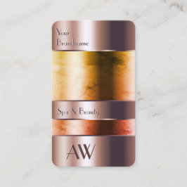 Cartão De Visita Vidro Dourado Elegante Pode Líquidos Laranja Inici