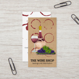 Cartão De Visita Vidro e frasco Vintage Mancha de vinho