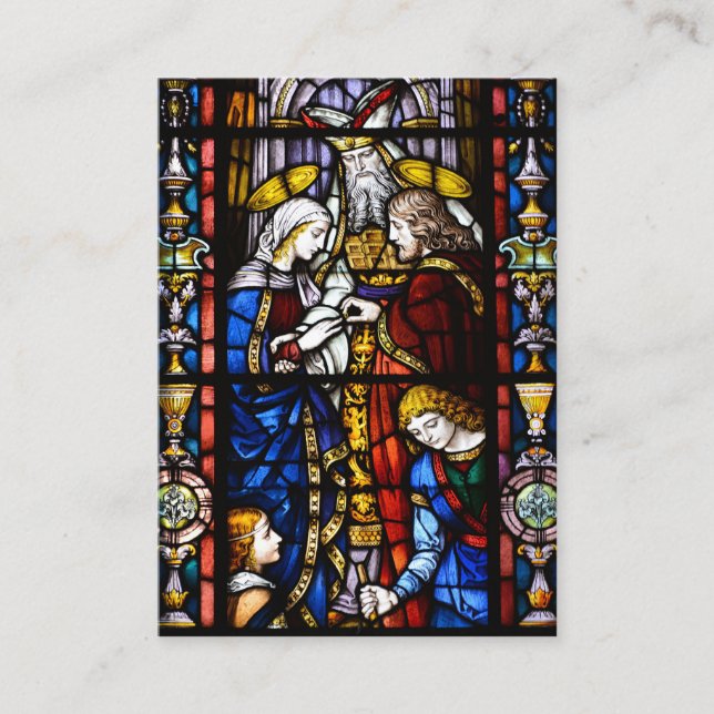 Cartão De Visita Vidro Sagrado do Casamento Católico (Frente)