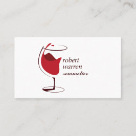 Cartão De Visita Vidro tinto profissional Vidro sommelier