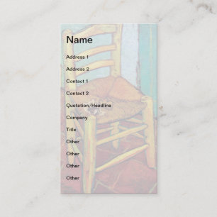 Cartão De Visita Vincent Van Gogh - Cadeira de Vincent com Pipe