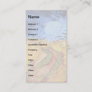 Cartão De Visita Vincent Van Gogh - Campo de trigo com Corvos Negro