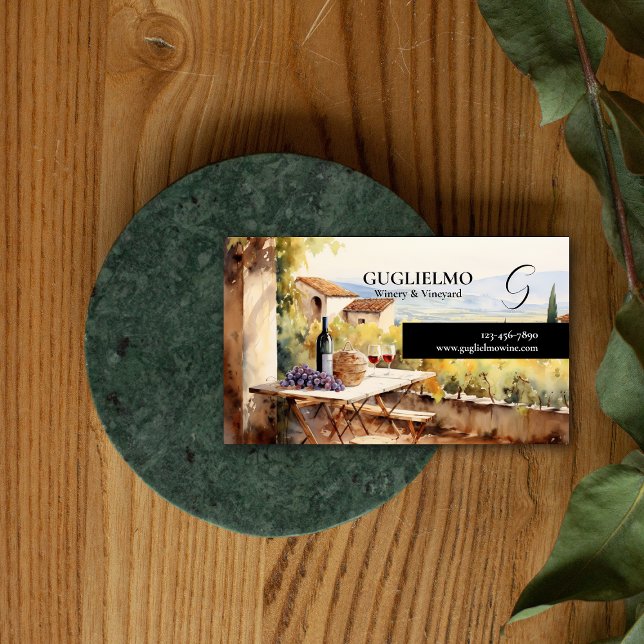 Cartão De Visita Vinha e vinhedo (Criador carregado)