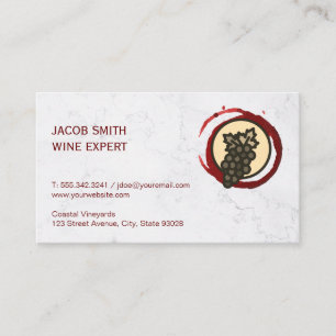 Cartão De Visita Vinha  Provando de vinho  Distribuidor De Vadias