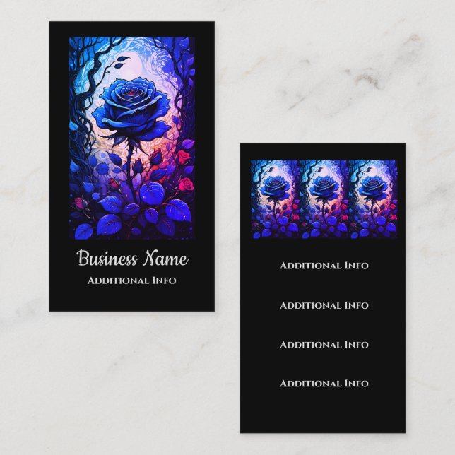 Cartão De Visita Vinhas Rosa azuis 4 (Frente/Verso)