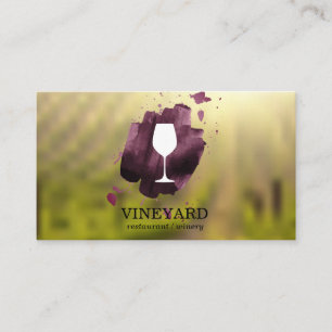 Cartão De Visita Vinhedo do vidro de vinho