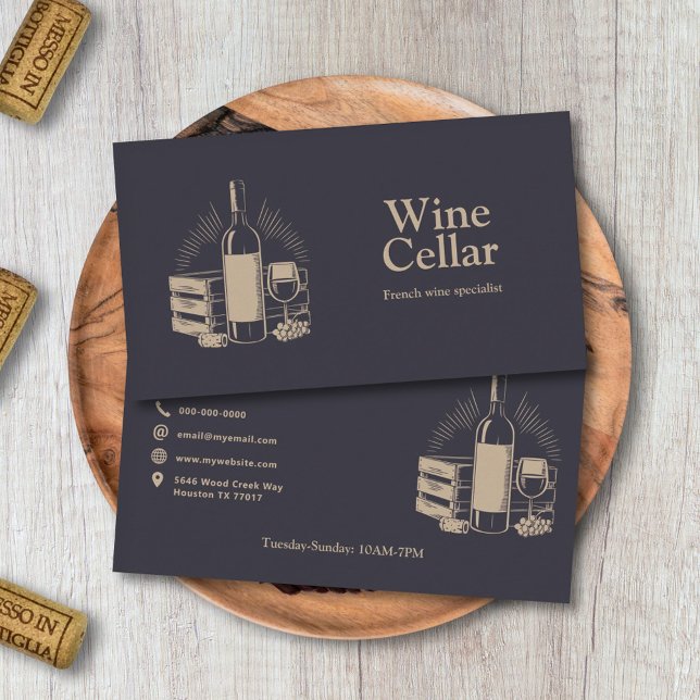 Cartão De Visita Vinho-Celar - Dourado (Wine Cellar - Gold Business Card)