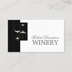 Cartão De Visita Vinho-Criador Sommelier Winery Black Glass Card