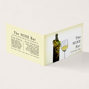 Cartão De Visita Vinho E Uvas Brancas, Bar/Vinho, Pormenores
