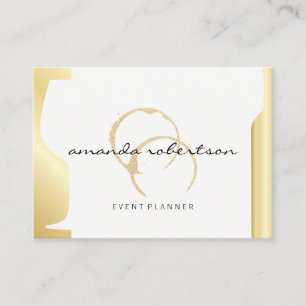 Cartão De Visita Vinho Fragmentado Manchas Douradas Vidro Metálico 