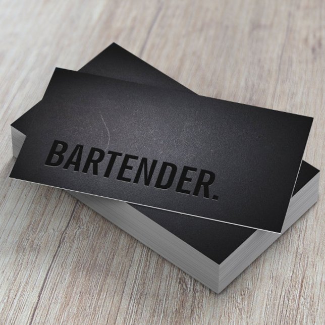 Cartão De Visita Vinho Mínimo de Texto Negrito do Bartender (Criador carregado)
