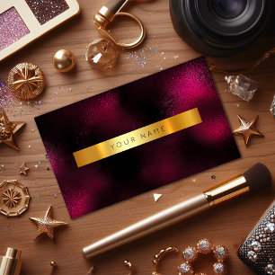 Cartão De Visita Vinho tinto Glam Vip metálico Dourado do