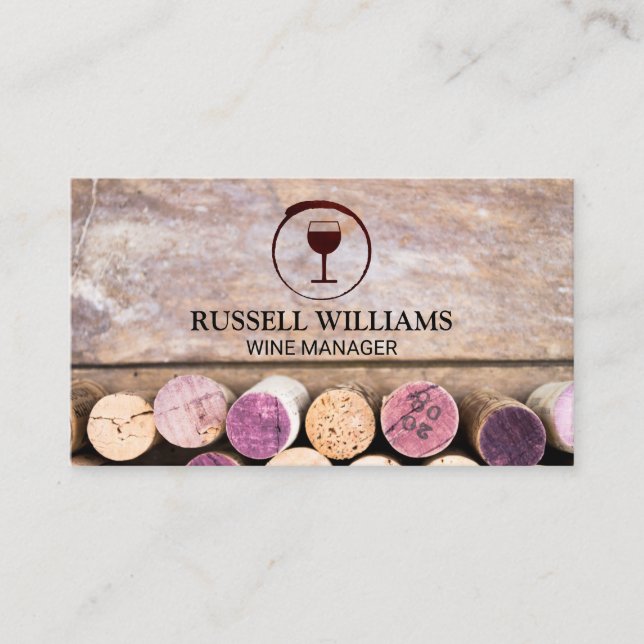 Cartão De Visita Vinho tinto Vidro | Cordões na Mesa (Frente)