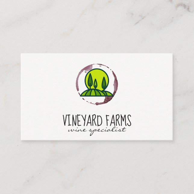 Cartão De Visita Vinho (Vidro de vinho) Vinha (Frente)