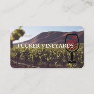 Cartão De Visita Vinícola   Logotipo Elegante de Cálice de Vinho