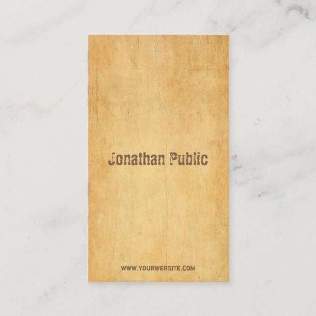 Cartão De Visita Vintage Antigo Papel - Script Distante (Frente)