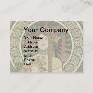 Cartão De Visita Vintage Art Nouveau Mucha Trappestine Poster