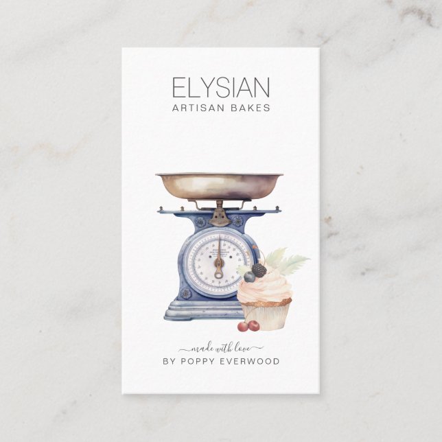 Cartão De Visita Vintage Baker Bakery Chef (Frente)