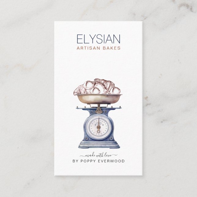 Cartão De Visita Vintage Baker Bakery Chef (Frente)