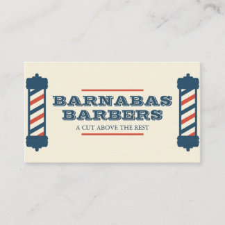 Cartão De Visita Vintage Barber Pole Barbershop Business Card