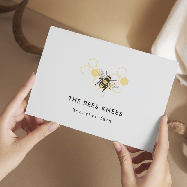 Cartão De Visita Vintage Beekeeping & Honeybee Farm Business (Vintage Beekeeping & Honeybee Farm Business Business Card)