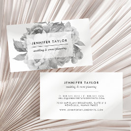 Cartão De Visita Vintage Black and White Floral