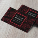 Cartão De Visita Vintage Black Red Floral Line Art Beauty Salon Spa<br><div class="desc">Vintage Black Red Floral Line Art Beauty Salon Spa Cartões de visitas.</div>