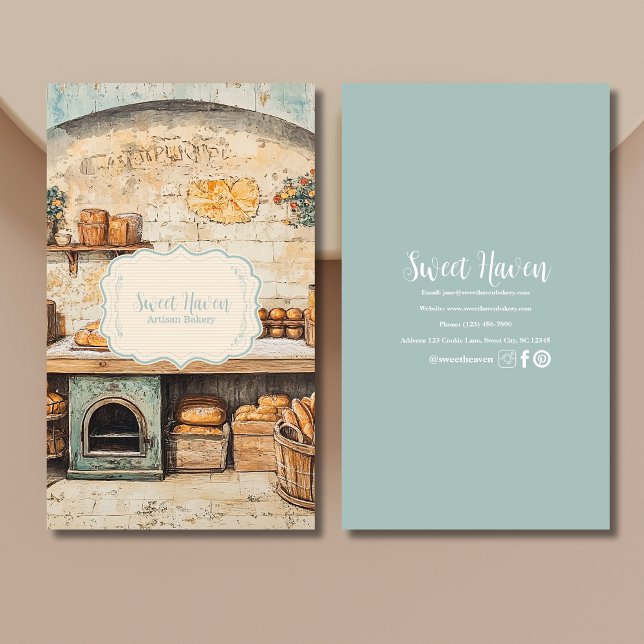 Cartão De Visita Vintage Chic Bakery (Criador carregado)