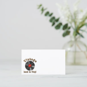 Cartão De Visita Vintage - De volta a Vinyl, o recorde voltou, Oldi