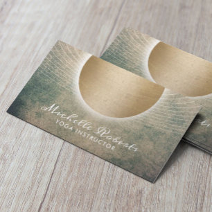 Cartão De Visita Vintage Dourado de incandescência do círculo do