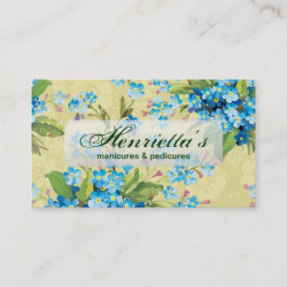 Cartão De Visita Vintage Elegant Forget-Me-Not Floral