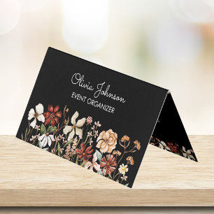 Cartão De Visita Vintage em Watercolor Personalizada, em flor selva