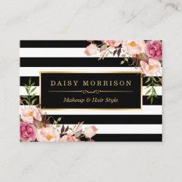 Cartão De Visita Vintage Floral Embalagem Em Torno De Black White S