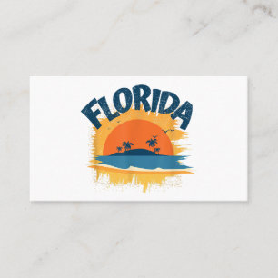 Cartão De Visita Vintage Florida Retro Tee Design Sunshine