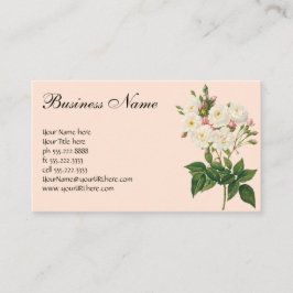 Cartão De Visita Vintage Flowers Floral Blush Noisette Redout